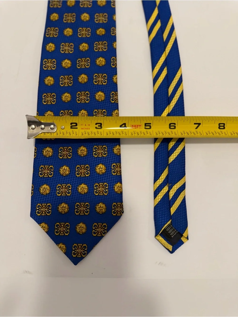 Balenciaga Silk Tie Blue Yellow Lion